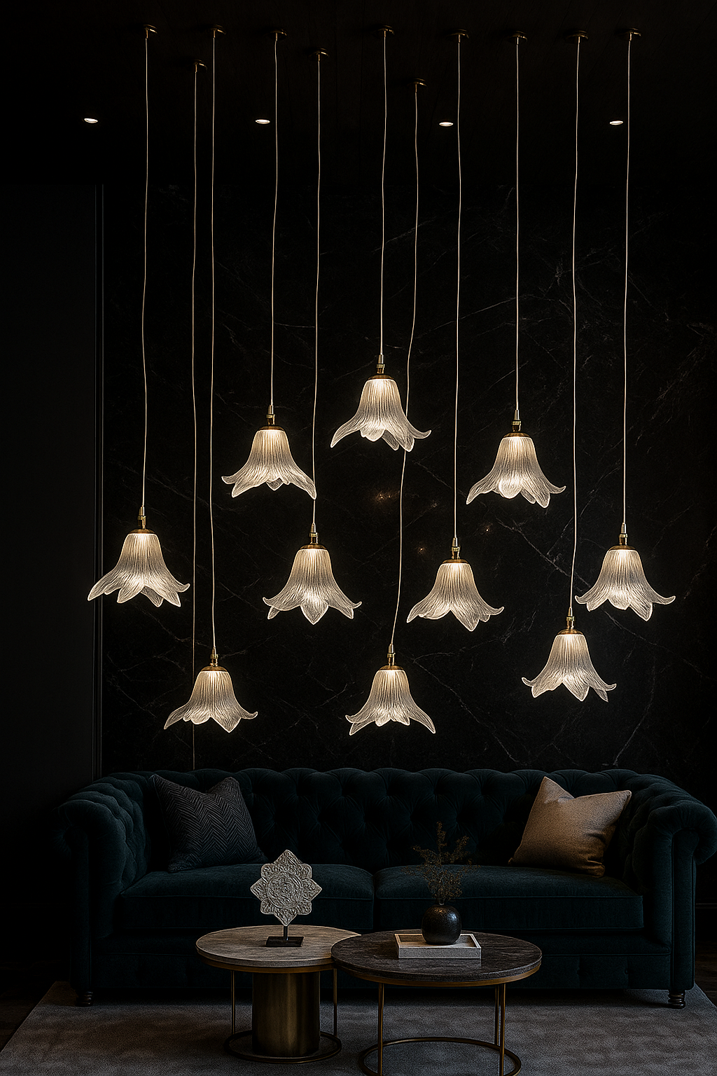 Electric shuttle hanging light set of 10