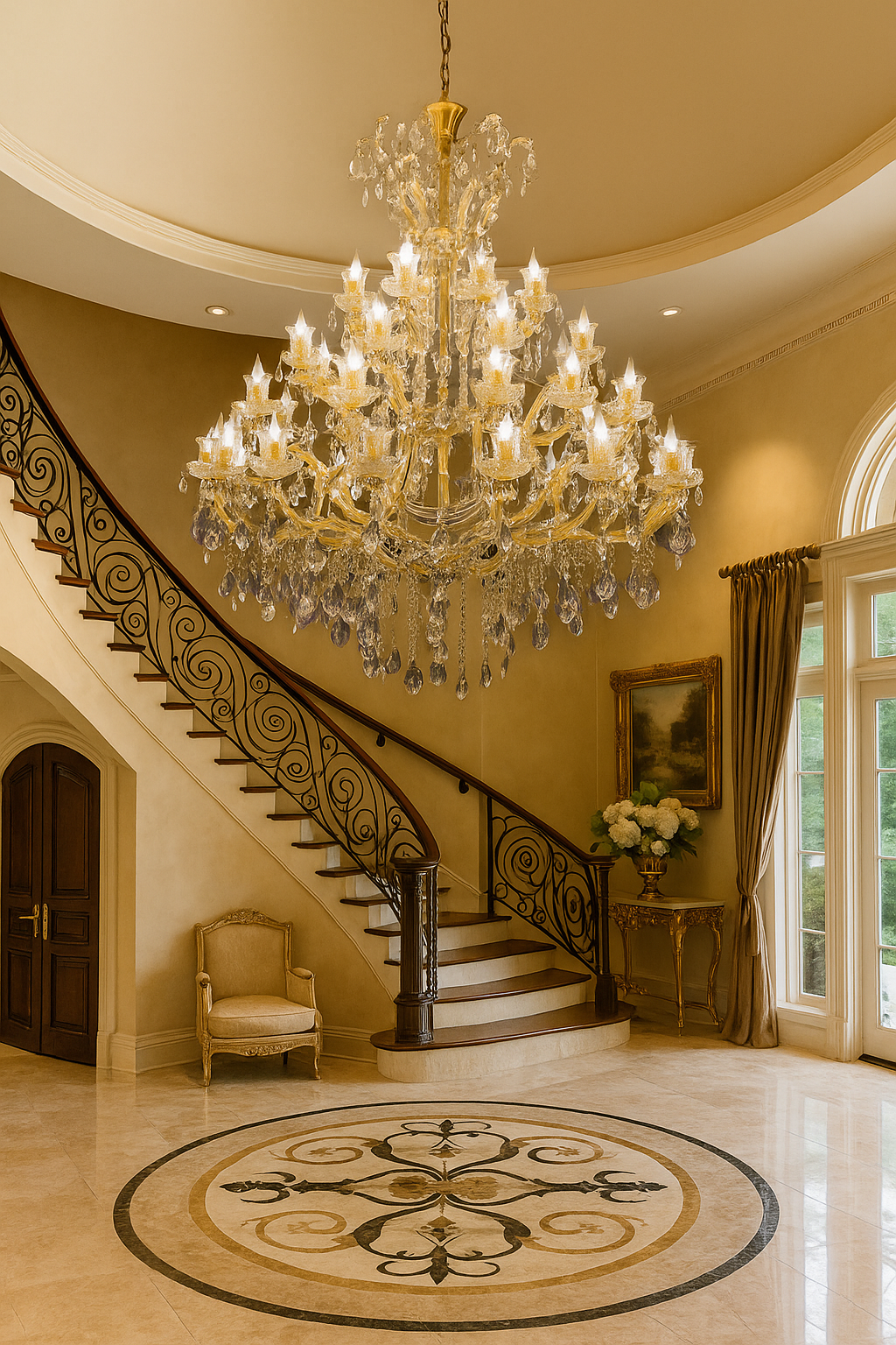 Maria Theresa Design And Crystal Pendant Italian Pattern Design Chandelier