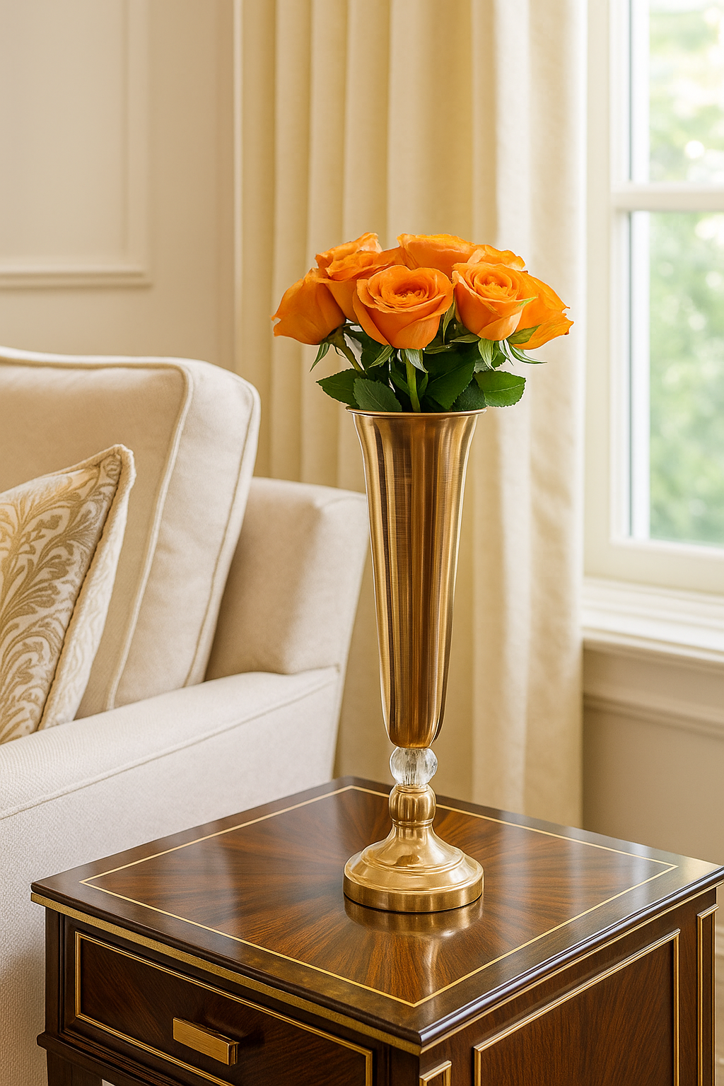 Metallic Gold Flute Stand (44cm)