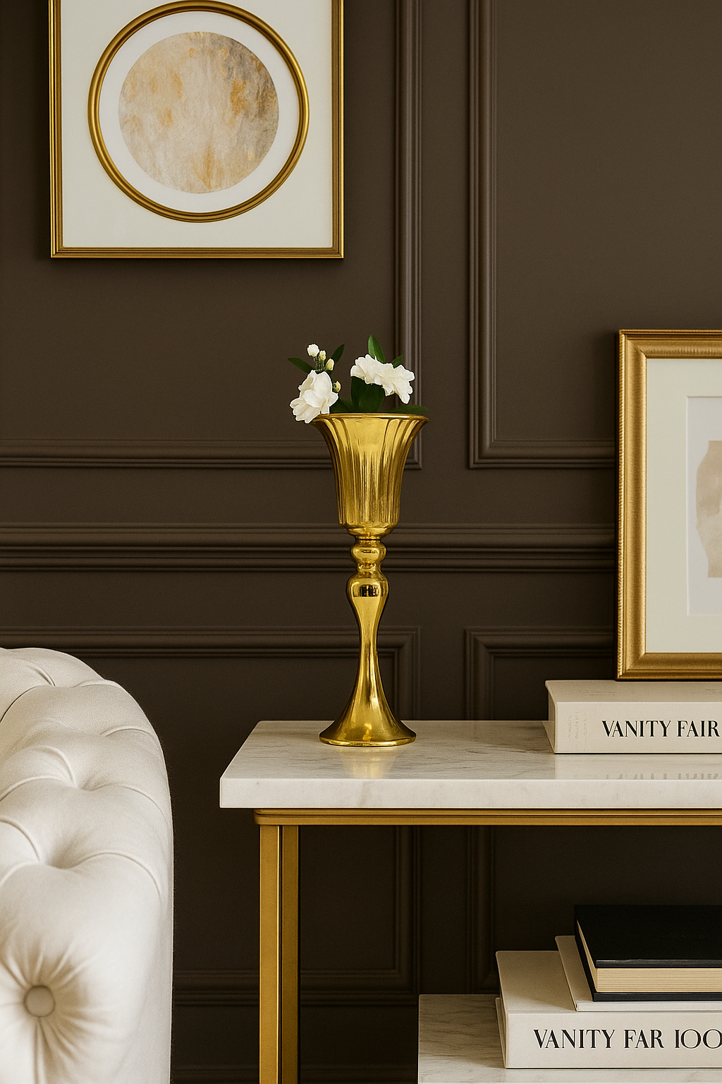 Ribbed Gold Metallic Centerpiece (38cm)