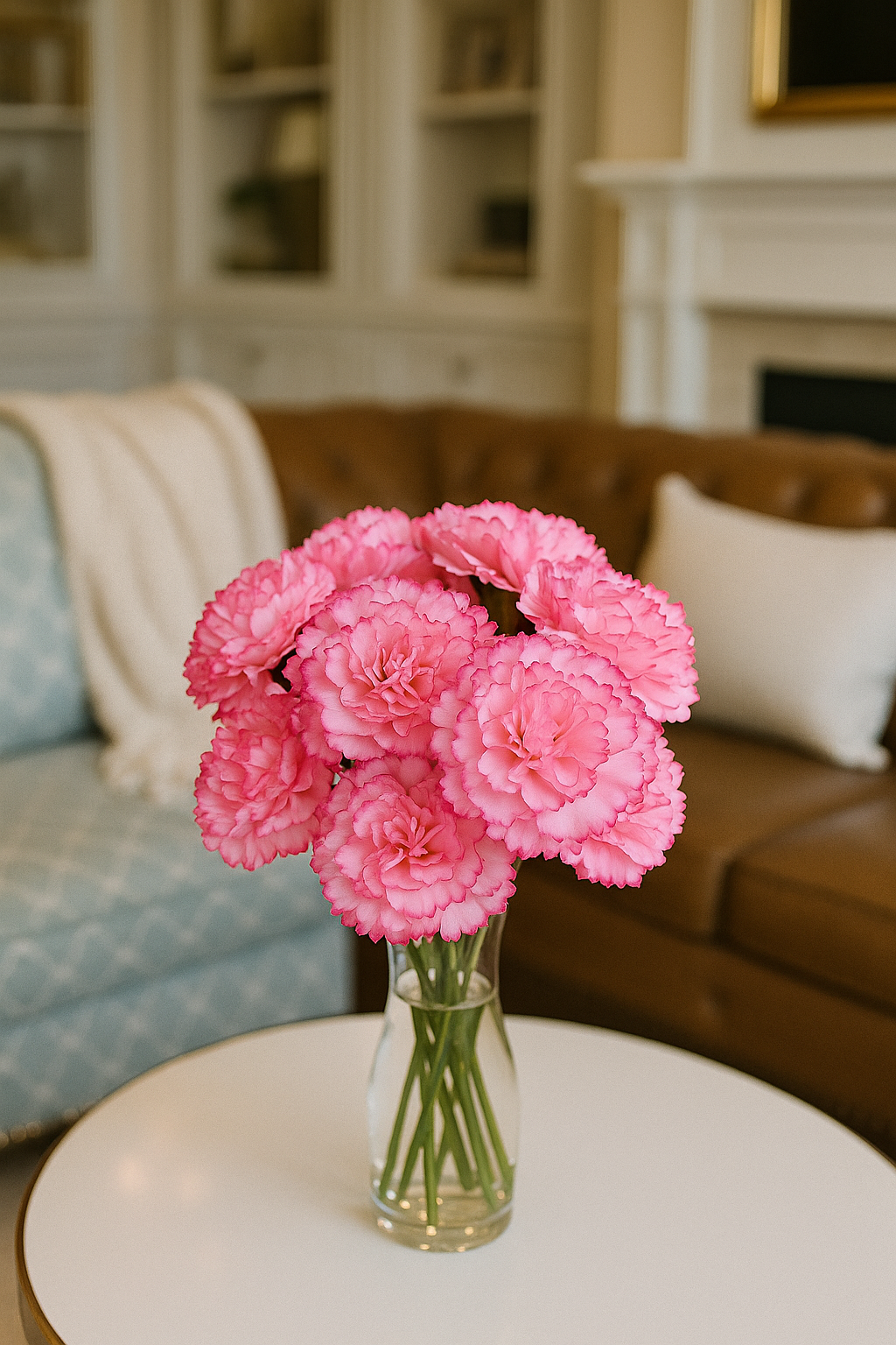 Baby pink white Big Carnation (Pack of 200)