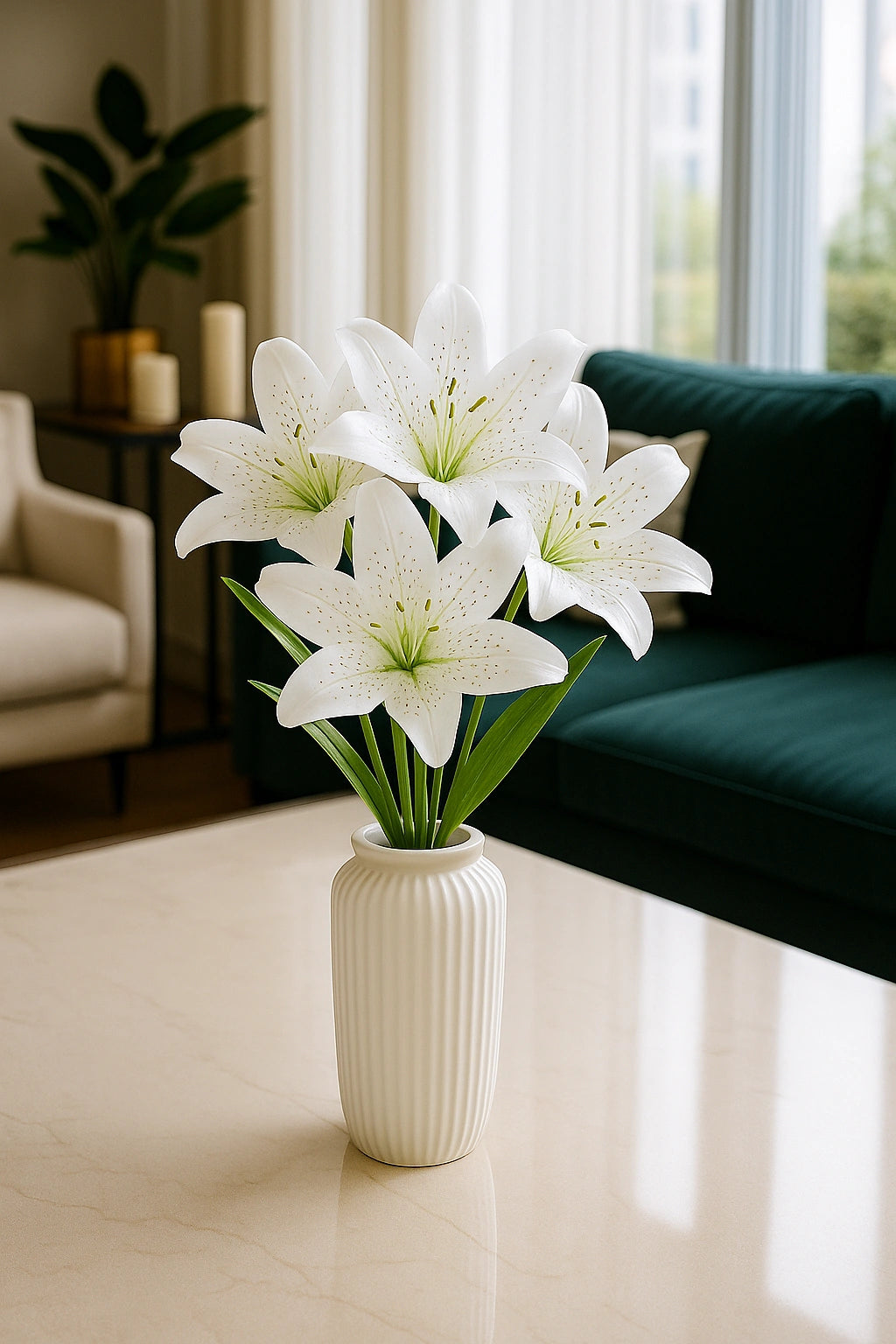 Off White Flr Lily Head ( Pack of 100)