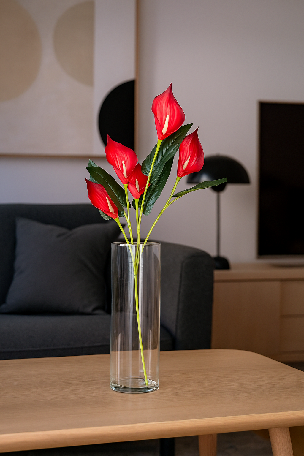 Bunch Cala Lily 5Stick 24.5" Red (Pack of 5)