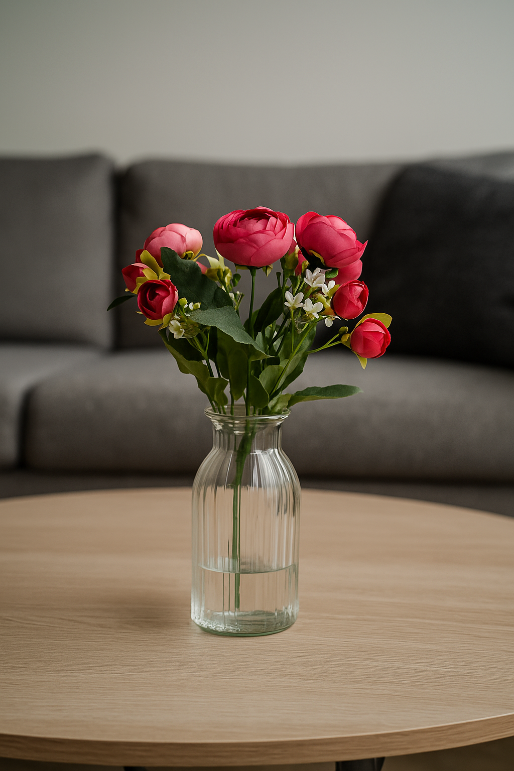 Peony Blooms Flower Bunch 30cm Dark Pink (Pack of 5)