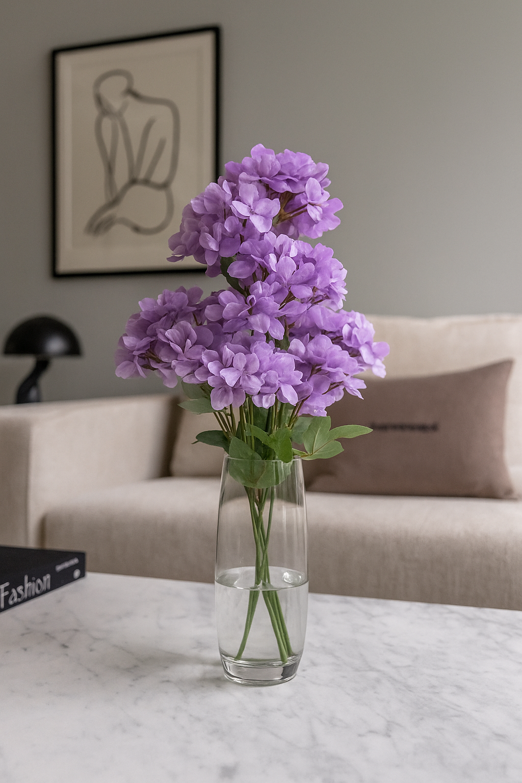 Hydrangea Stick 3 Head 27.5" Light Purple (Pack of 10)