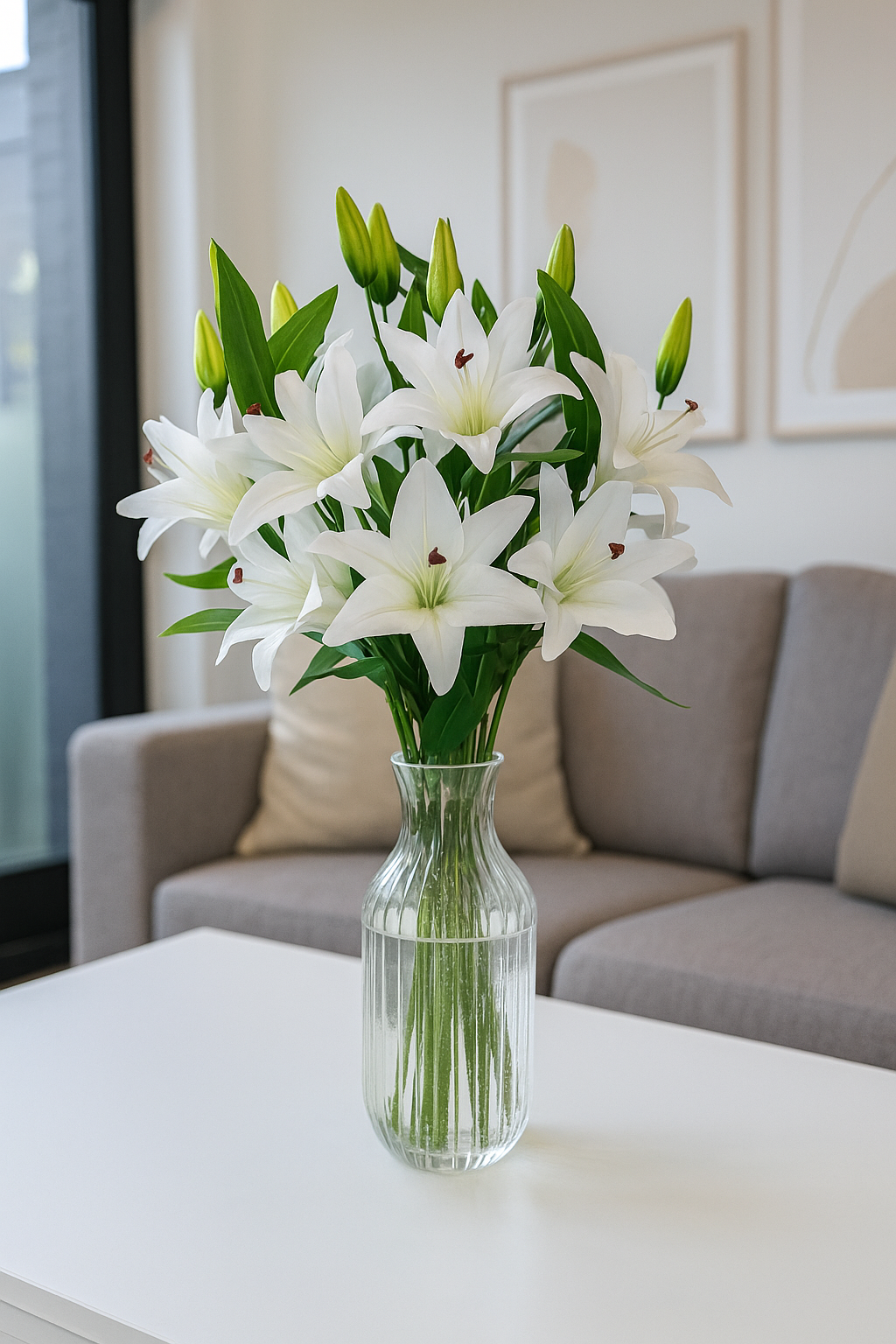 Lily Stick 3 Head 32" Off White (Pack of 10)