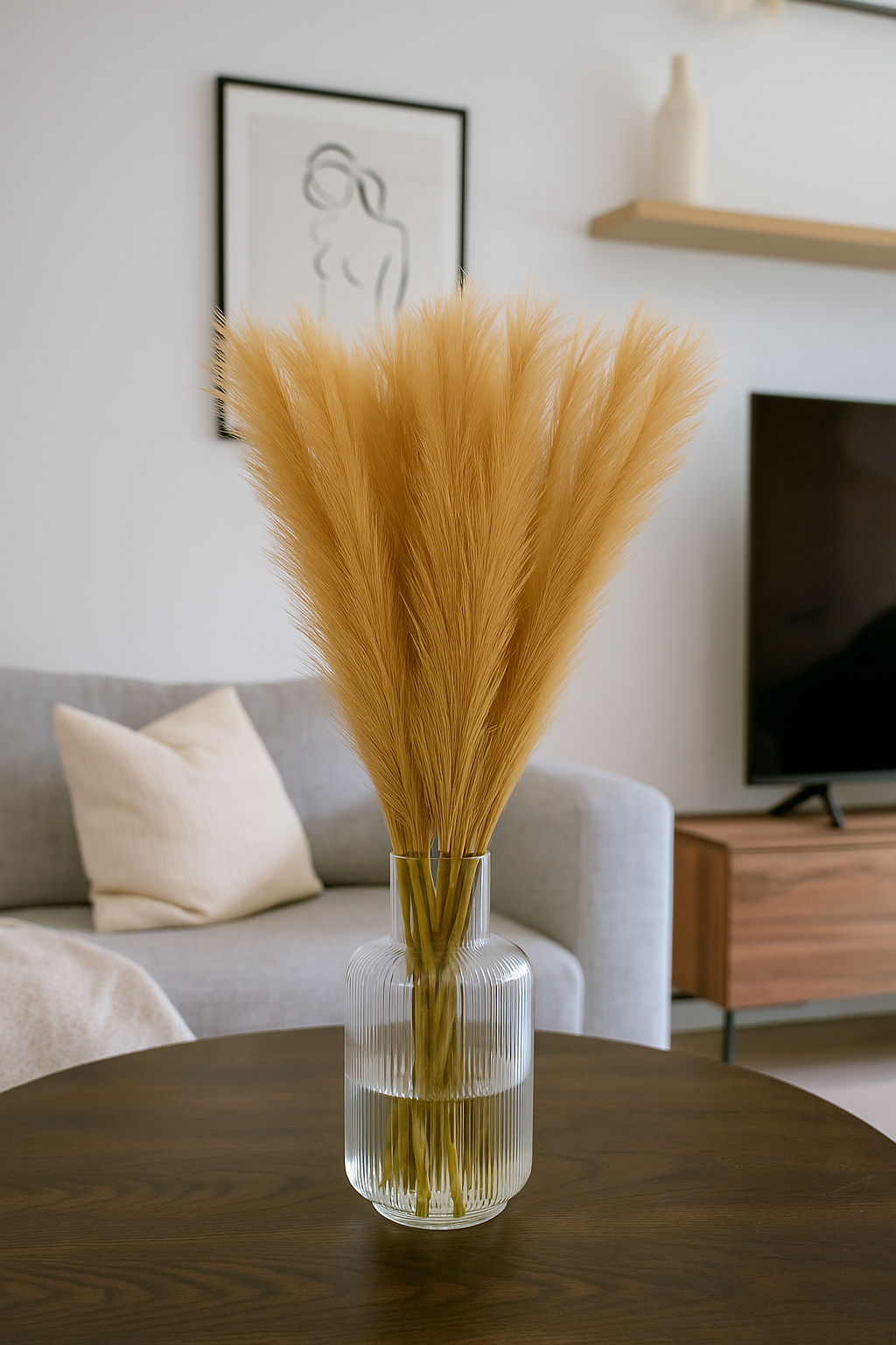 Pampas Grass Stick 17" Cream (Pack of 10)