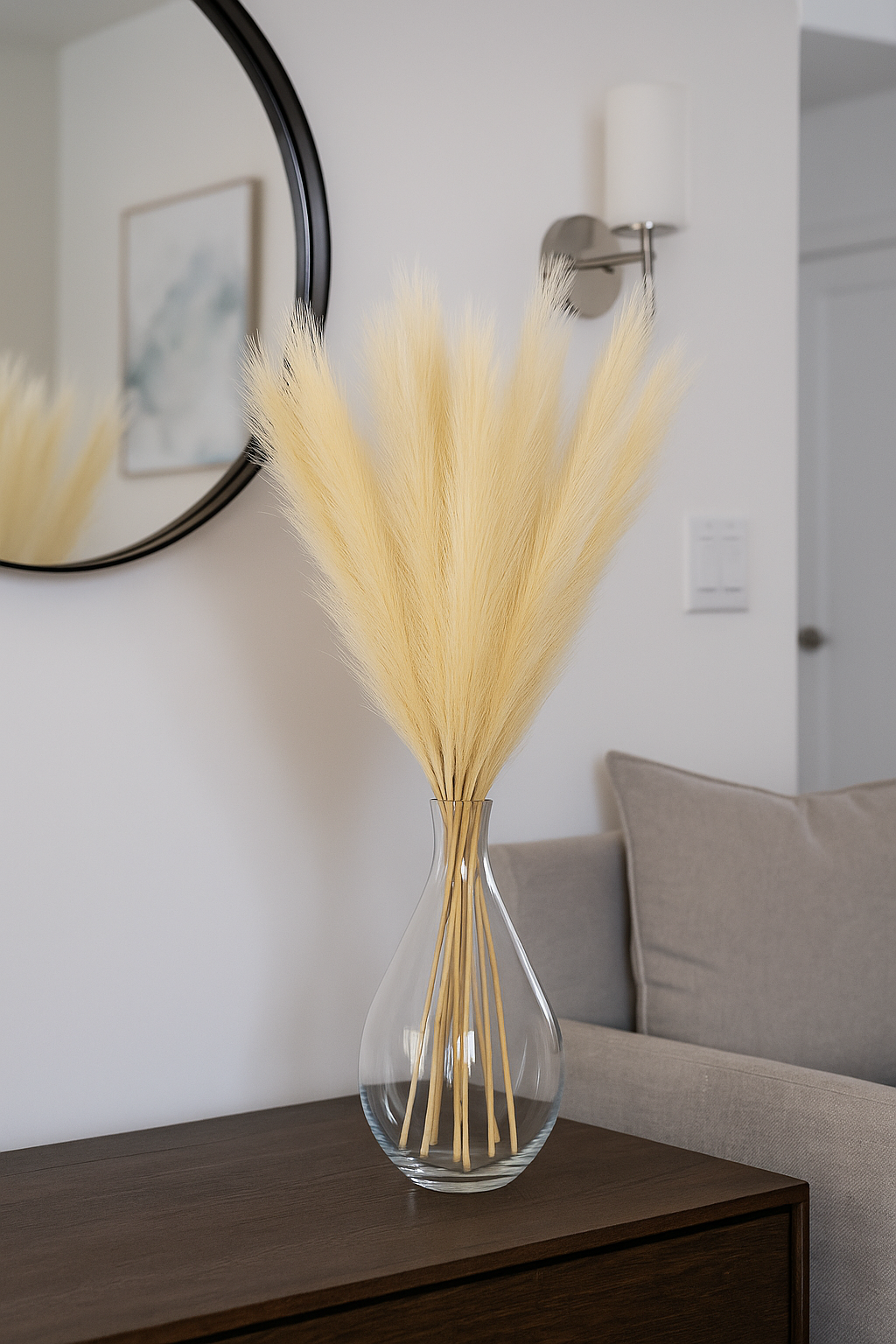 Pampas Grass Stick 17" Peach (Pack of 10)