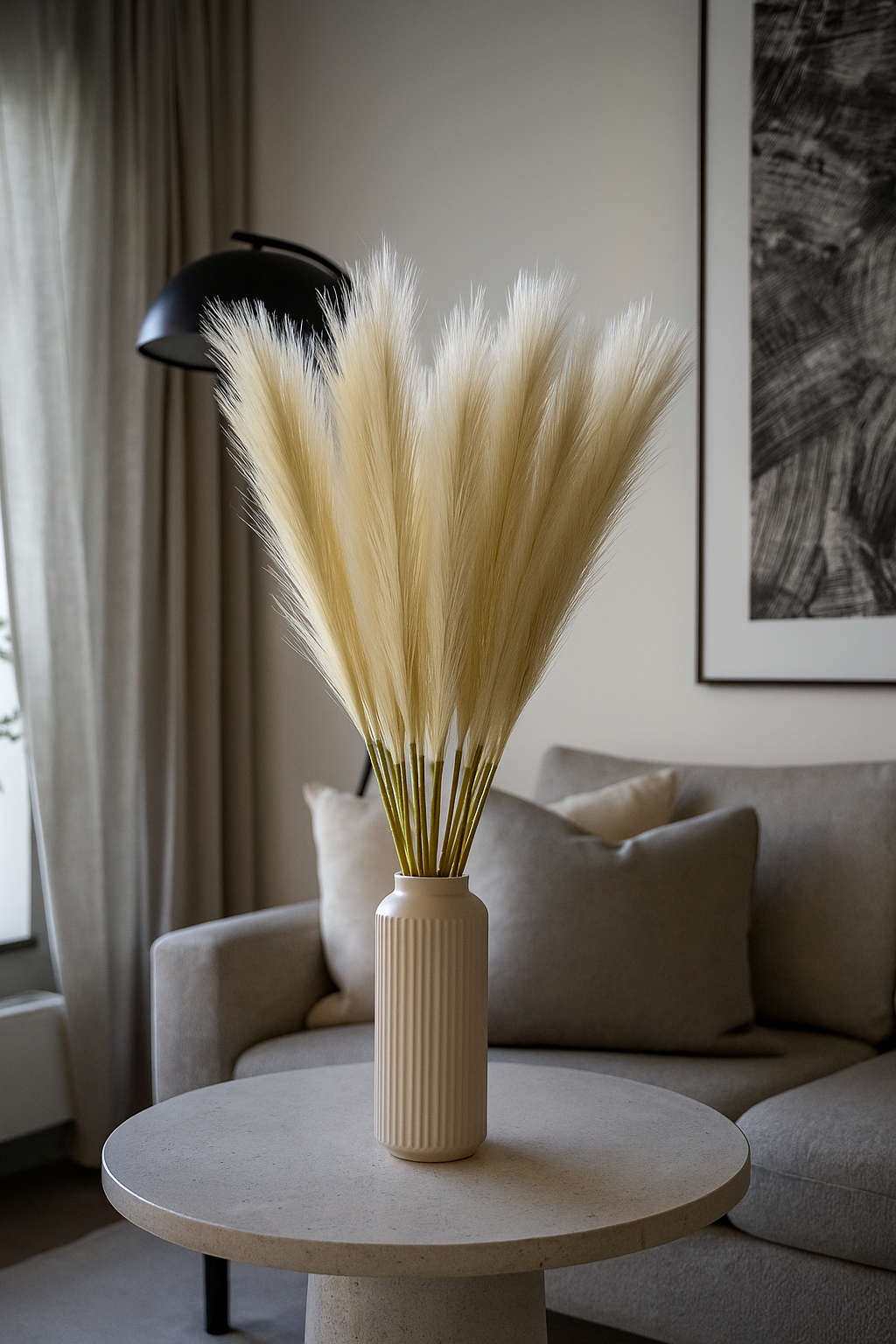 Pampas Grass Stick 17" White (Pack of 10)