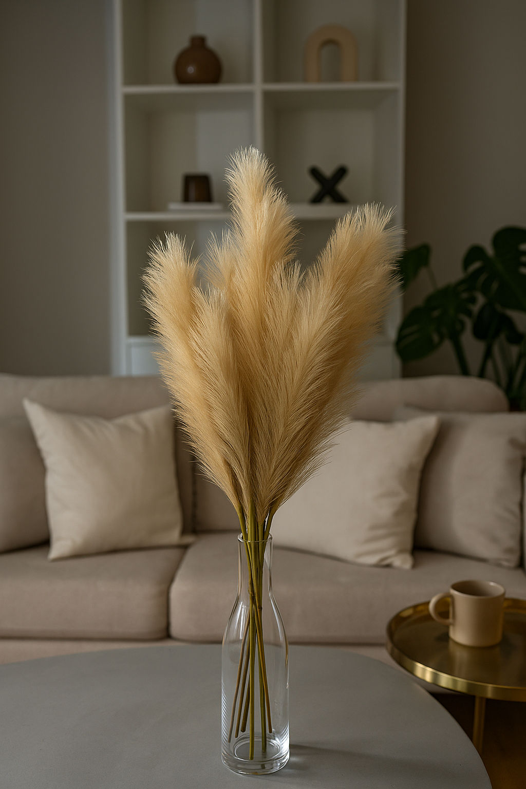 Pampas Grass Bunch 20 Stick 46.5" Peach (Pack of 10)