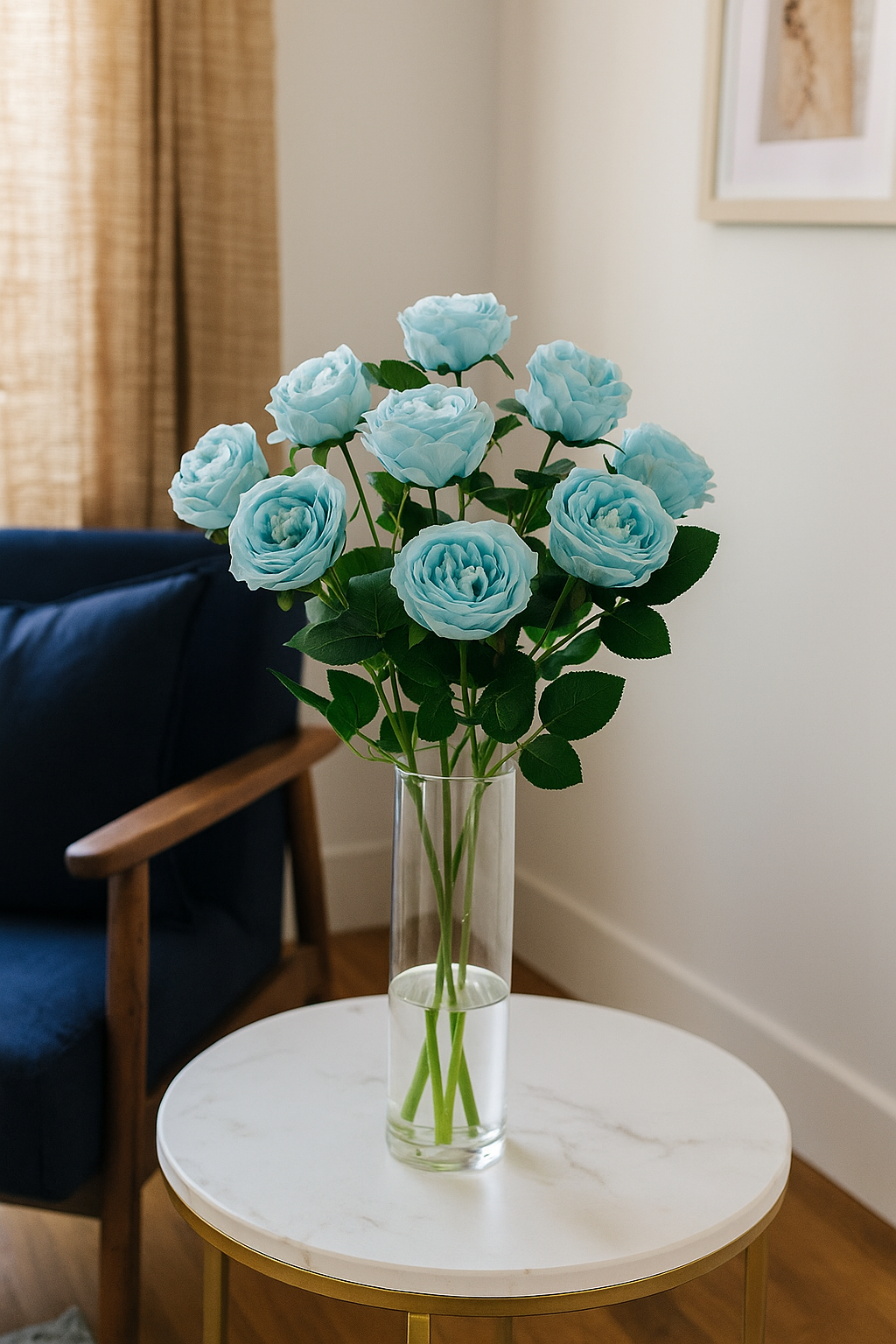 Peony Stick 5 Head 60" Light Sky Blue (Pack of 10)