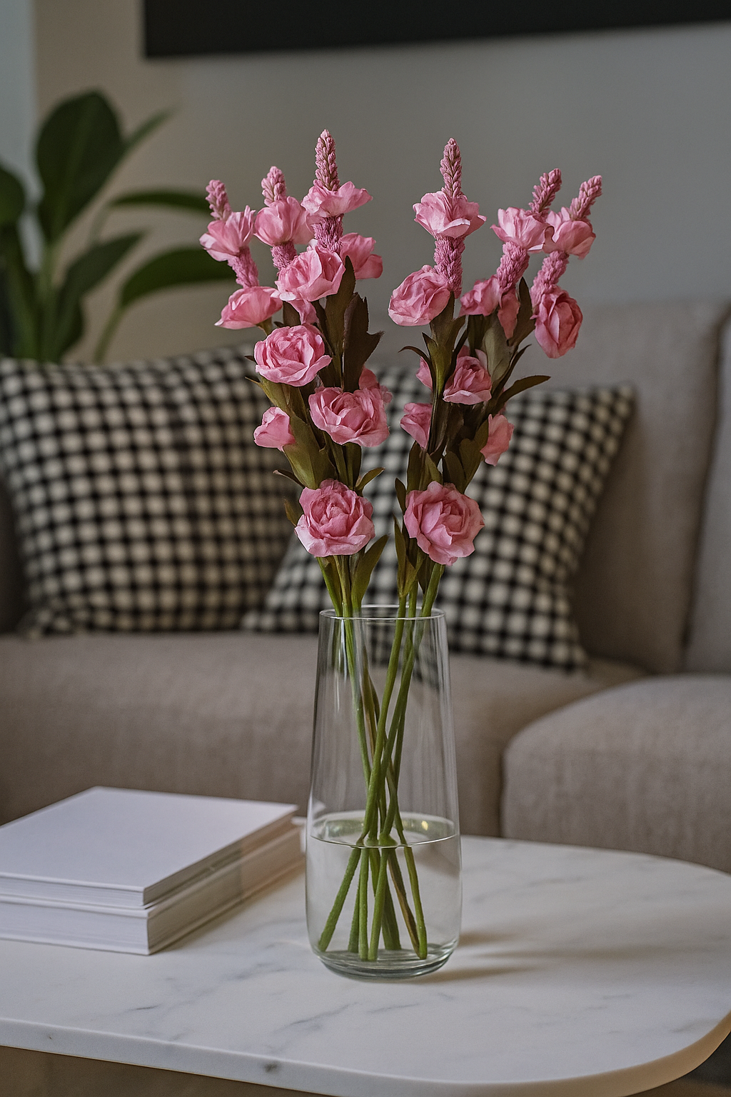 Rose Stick 4-Flowers 26" Magenta (Pack of 10)