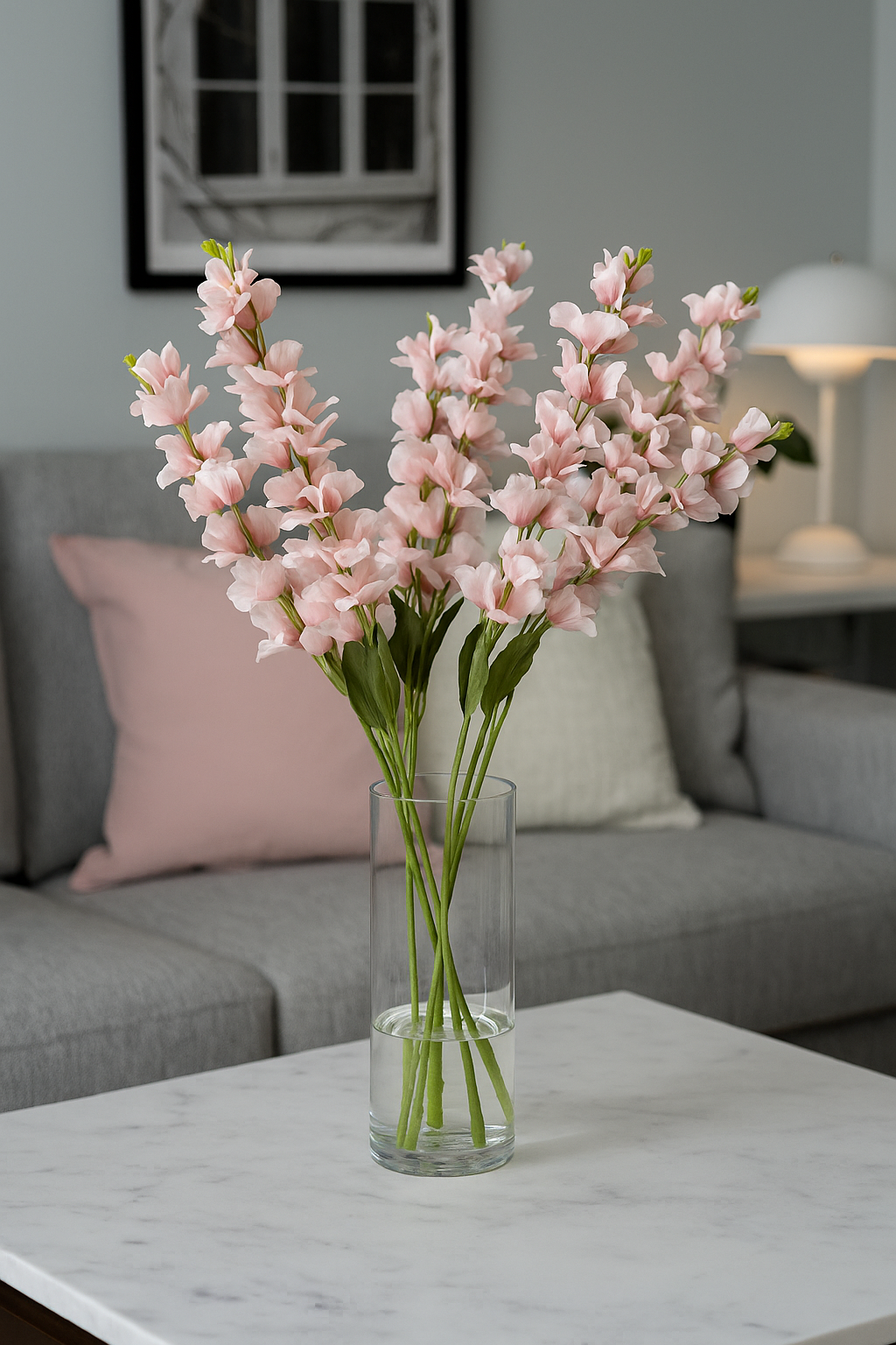 Spring Delphinium Flower Stick 3 Head 100cm Light Pink (Pack of 10)