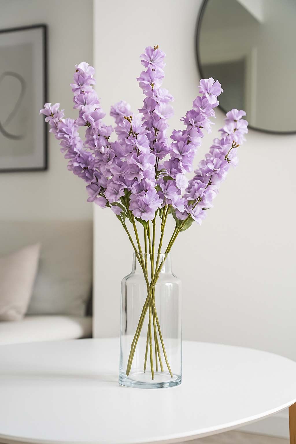Spring Delphinium Flower Stick 3 Head 100cm Light Purple (Pack of 10)
