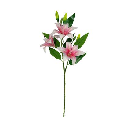 Lily Stick 3 Head 32" D/s Pink Light Pink (Pack of 10)
