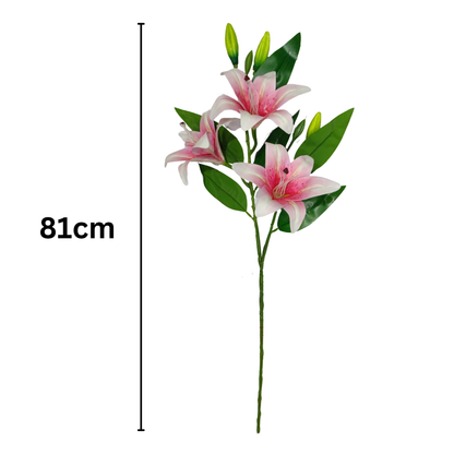 Lily Stick 3 Head 32" D/s Pink Light Pink (Pack of 10)