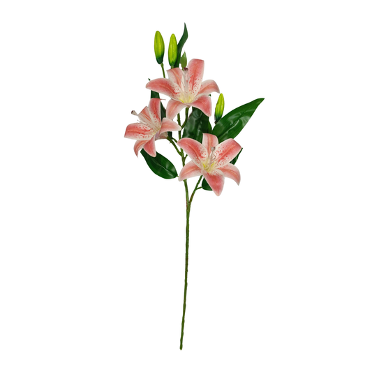 Lily Stick 3 Head 32" Pink White (Pack of 10)