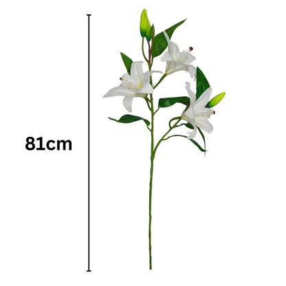 Lily Stick 3 Head 32" Off White (Pack of 10)