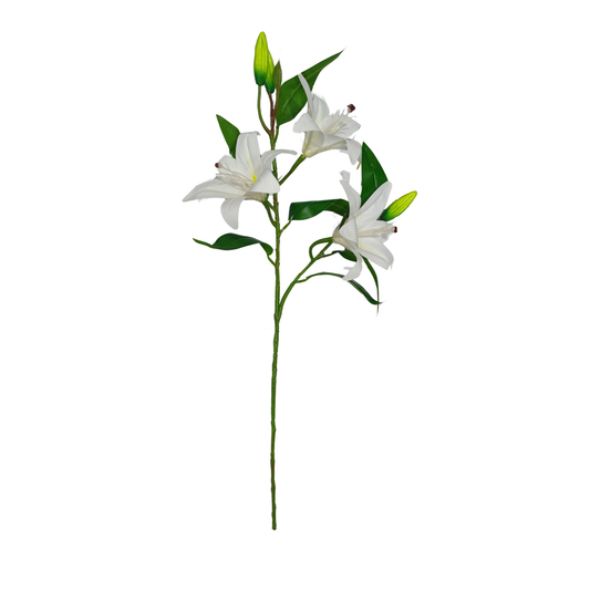 Lily Stick 3 Head 32" Off White (Pack of 10)