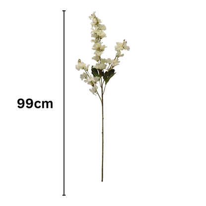 Spring Delphinium Flower Stick 3 Head 100cm Off White (Pack of 10)