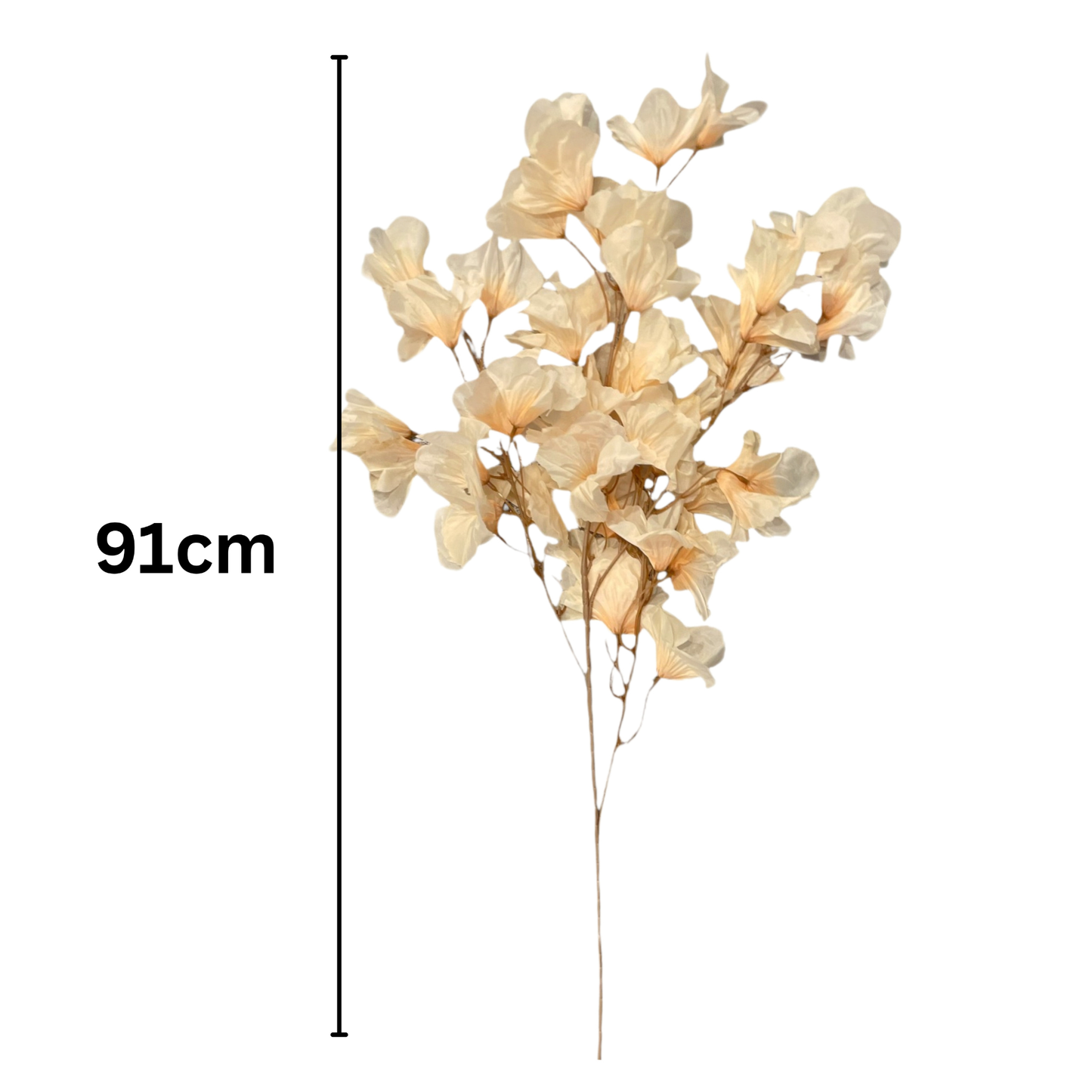Hibiscus Flower Stick 25 Head 92cm Light Peach (Pack of 10)