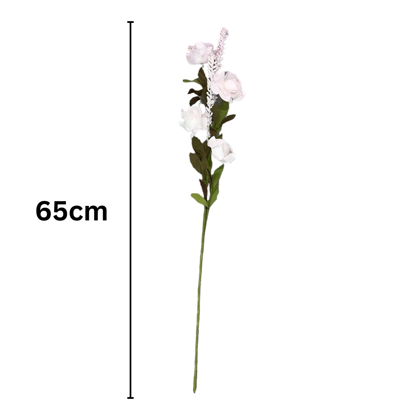Rose Stick 4-Flowers 26" Light Pink White (Pack of 10)