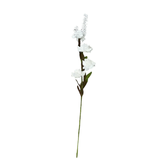 Rose Stick 4-Flowers 26" White (Pack of 10)