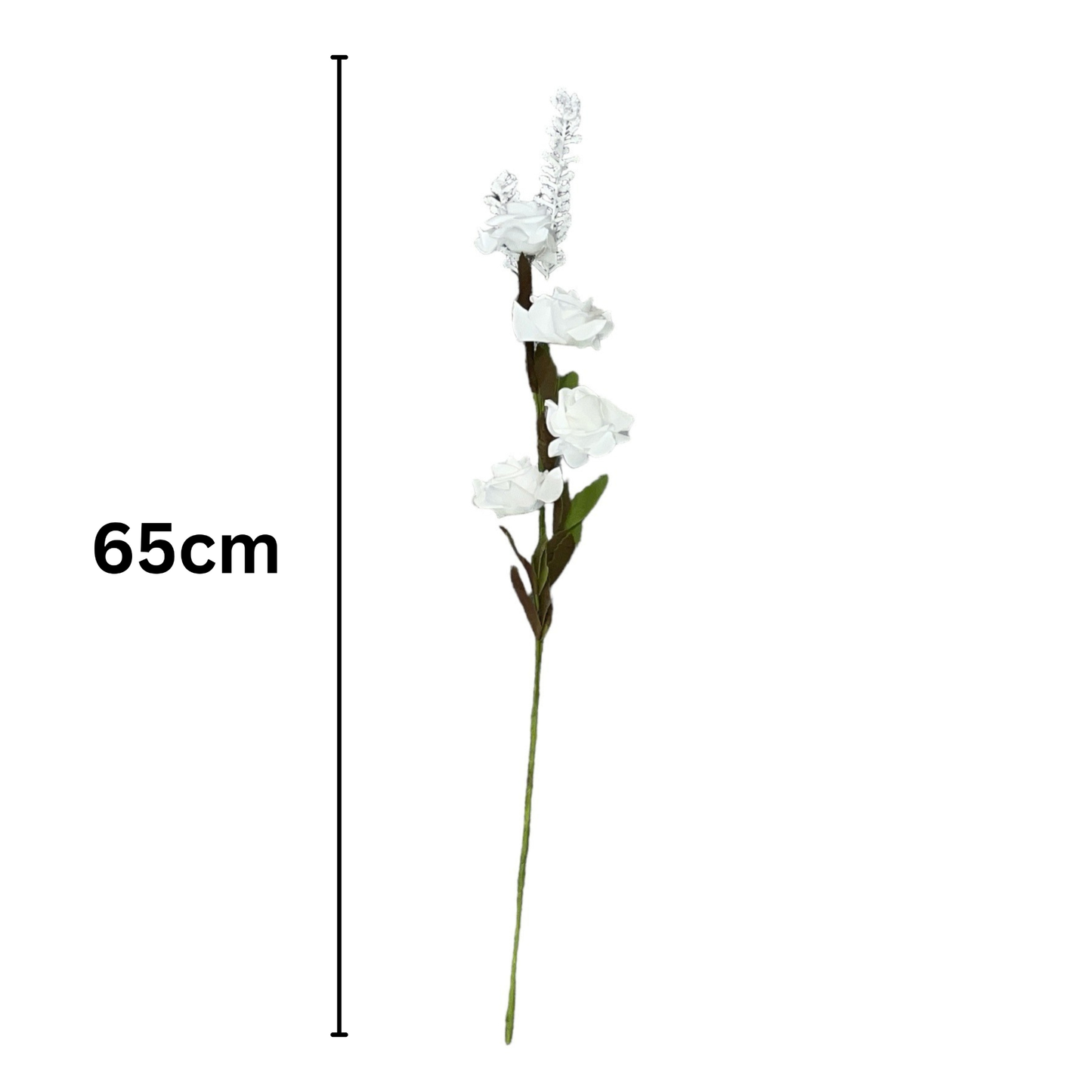 Rose Stick 4-Flowers 26" White (Pack of 10)
