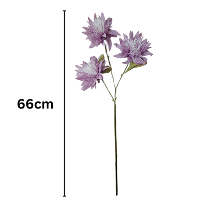 Dahlia Stick 3 Head 26.5" Rustic Purple (Pack of 10)