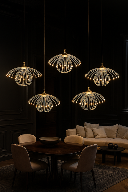 Hanging Acryliclic Mushroom Light Set of 5