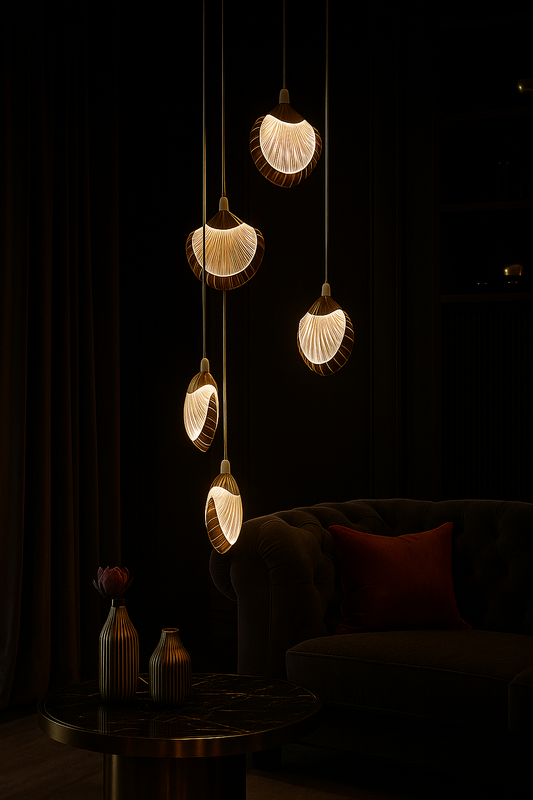 Hanging Shell Light (Set of 5 Pc's)