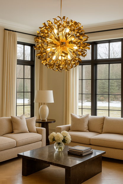 Gold Cascading Chandelier