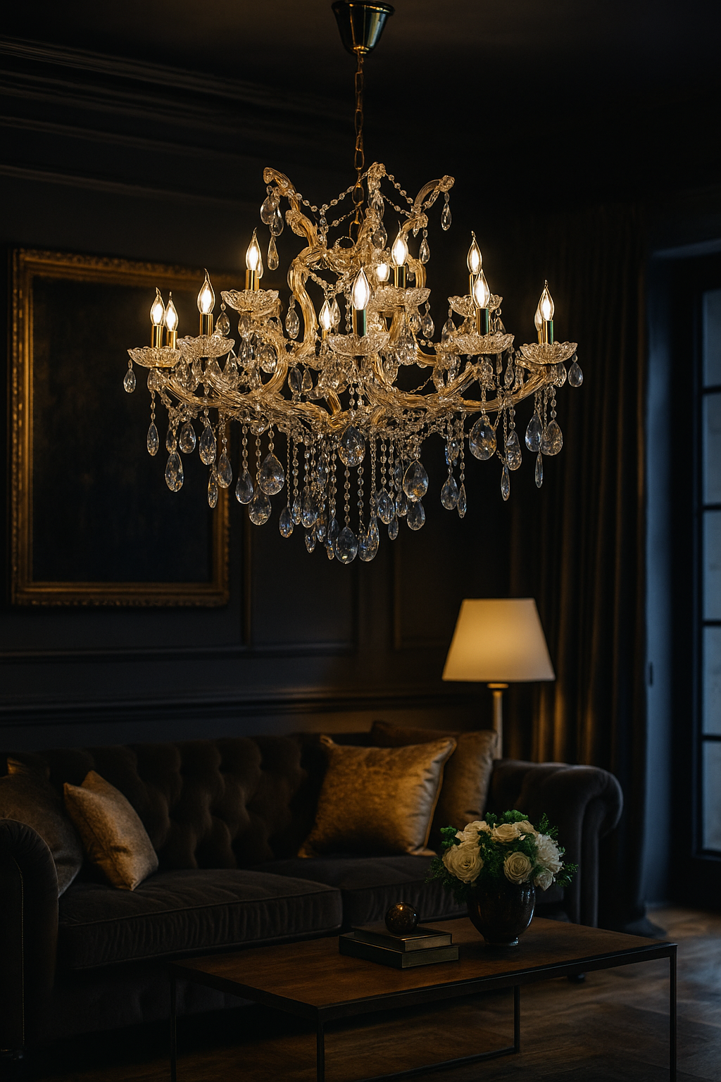 Maria Elegant filament Double Height Chandelier