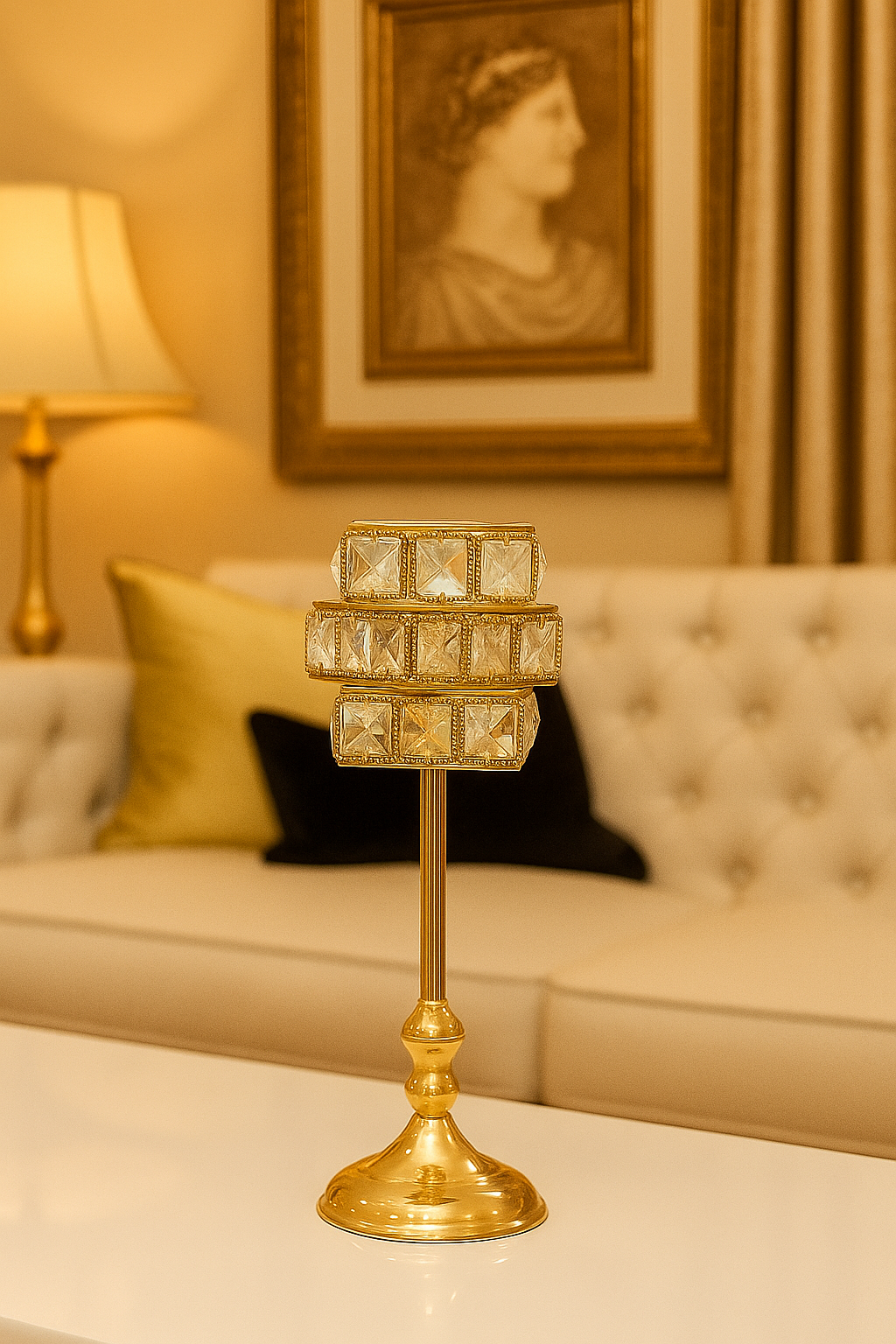 The Crystal Flute Riser Golden