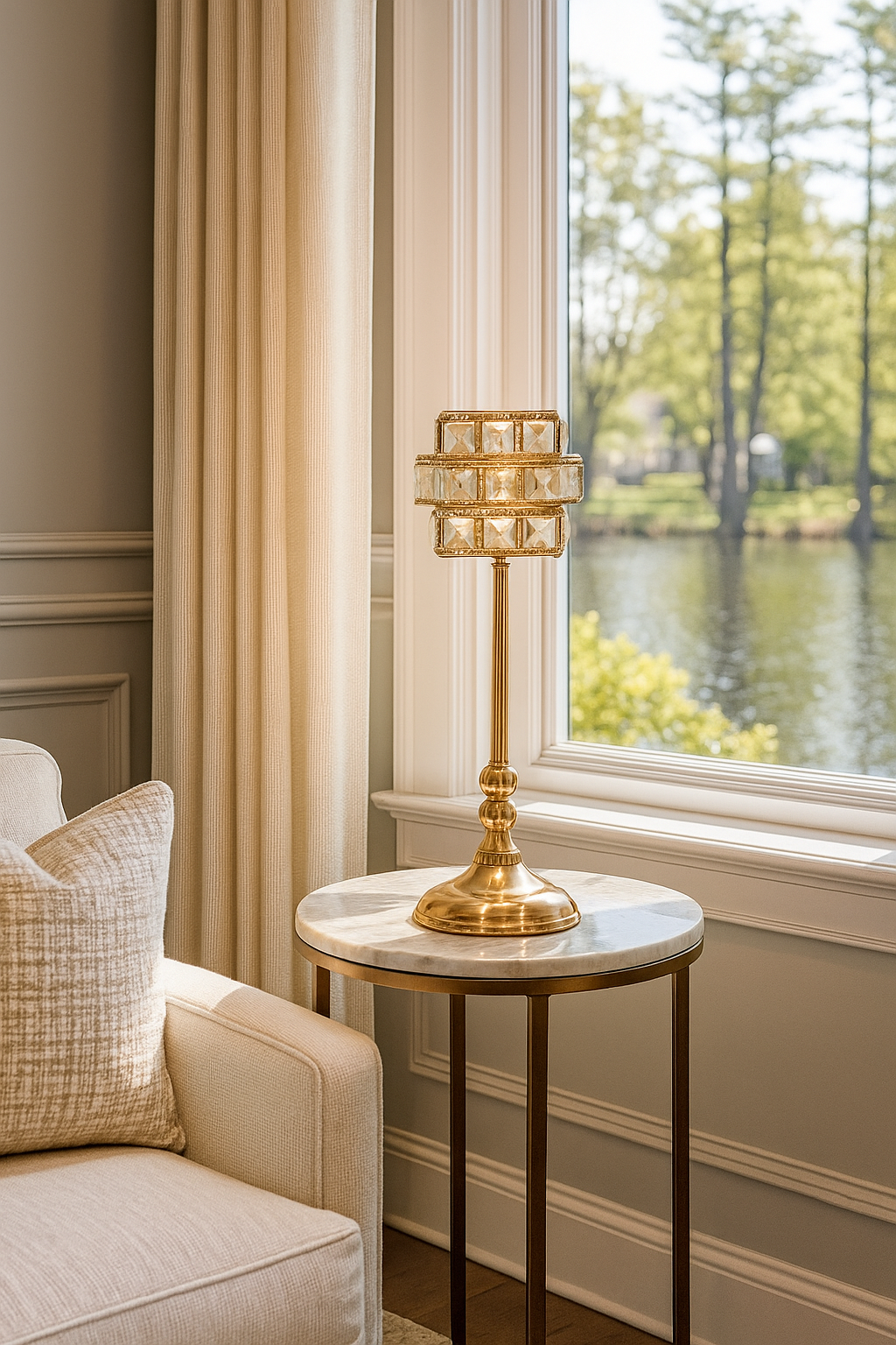 The Crystal Flute Riser (38cm) Golden