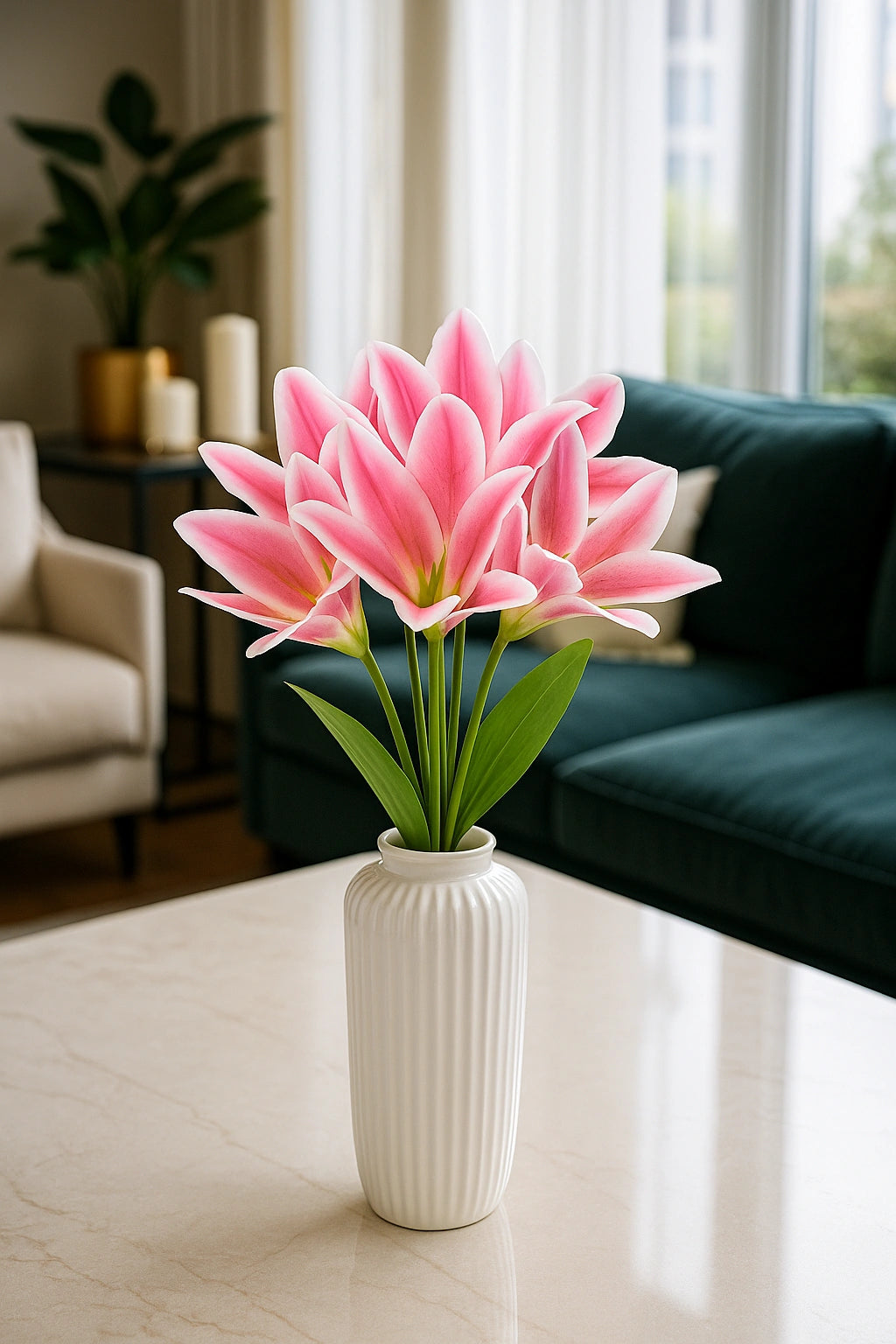 Light Pink White Flr Lily Head ( Pack of 100)