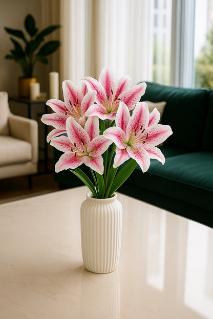 Magenta White Flr Lily Head ( Pack of 100)