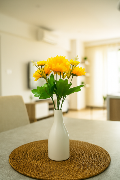 Sun Flower Bunch 13" Orange Yellow (Pack of 5)