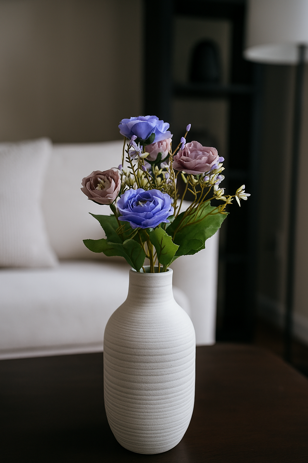Peony Flowers Bouquet 30cm Lavender Brown (Pack of 5)