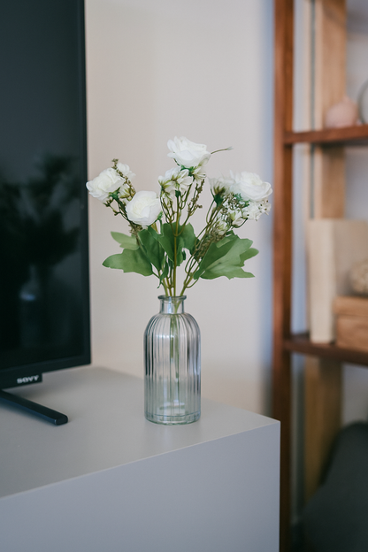 Peony Flowers Bouquet 30cm Off White (Pack of 5)