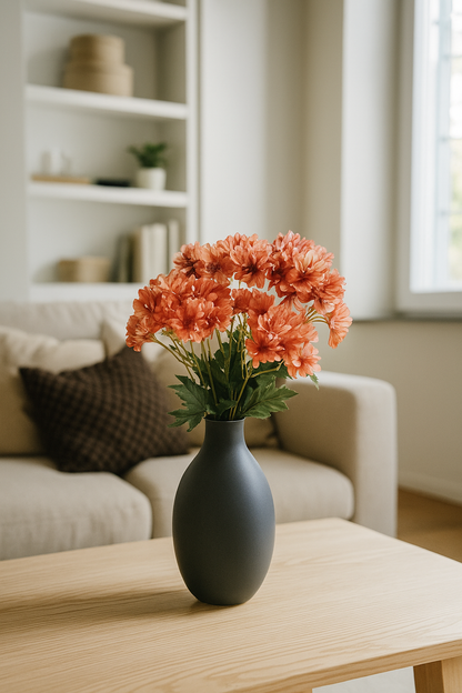 Chrysanthemum Flower Bunch 48cm Orange (Pack of 5)