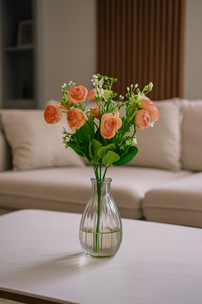 Peony Flower Bunch 43cm D/s Peach (Pack of 5)