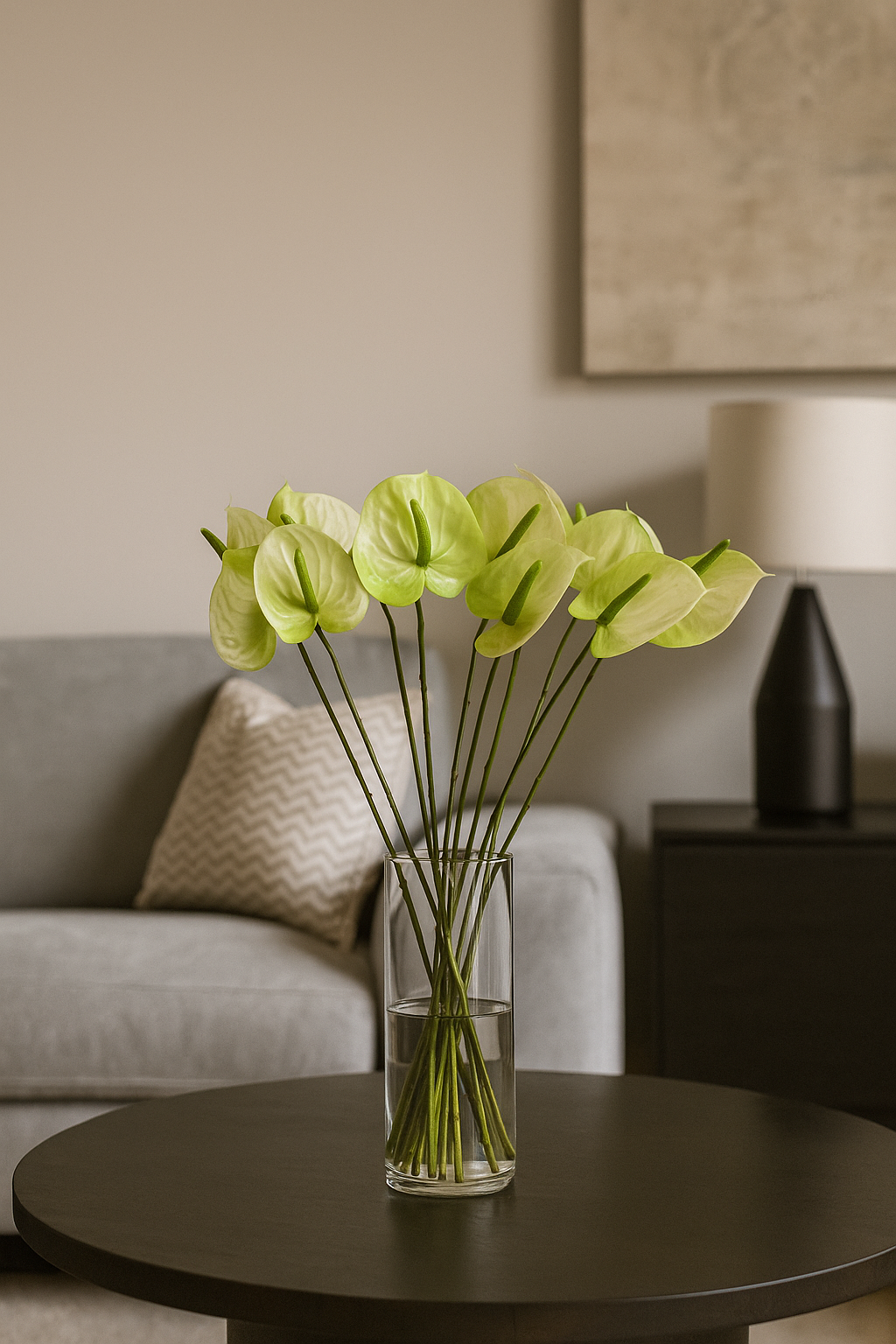 Anthurium Stick 17.5" - Light Green White (Pack of 10)