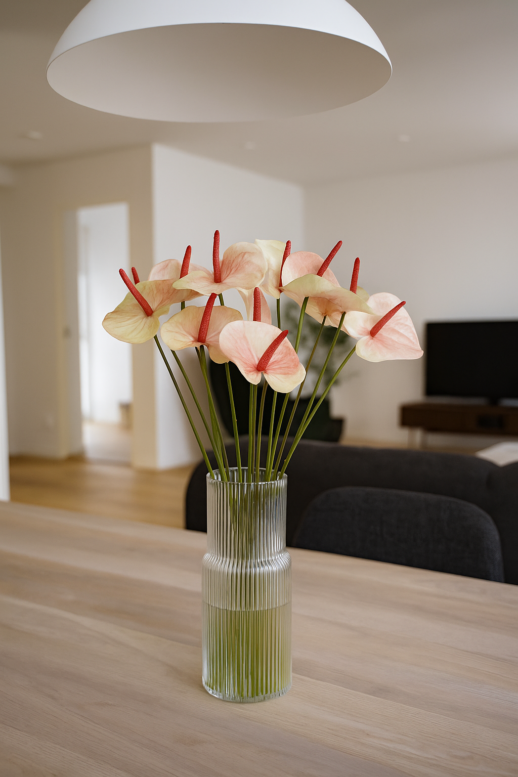 Anthurium Stick 17.5" - Light Red Green (Pack of 10)