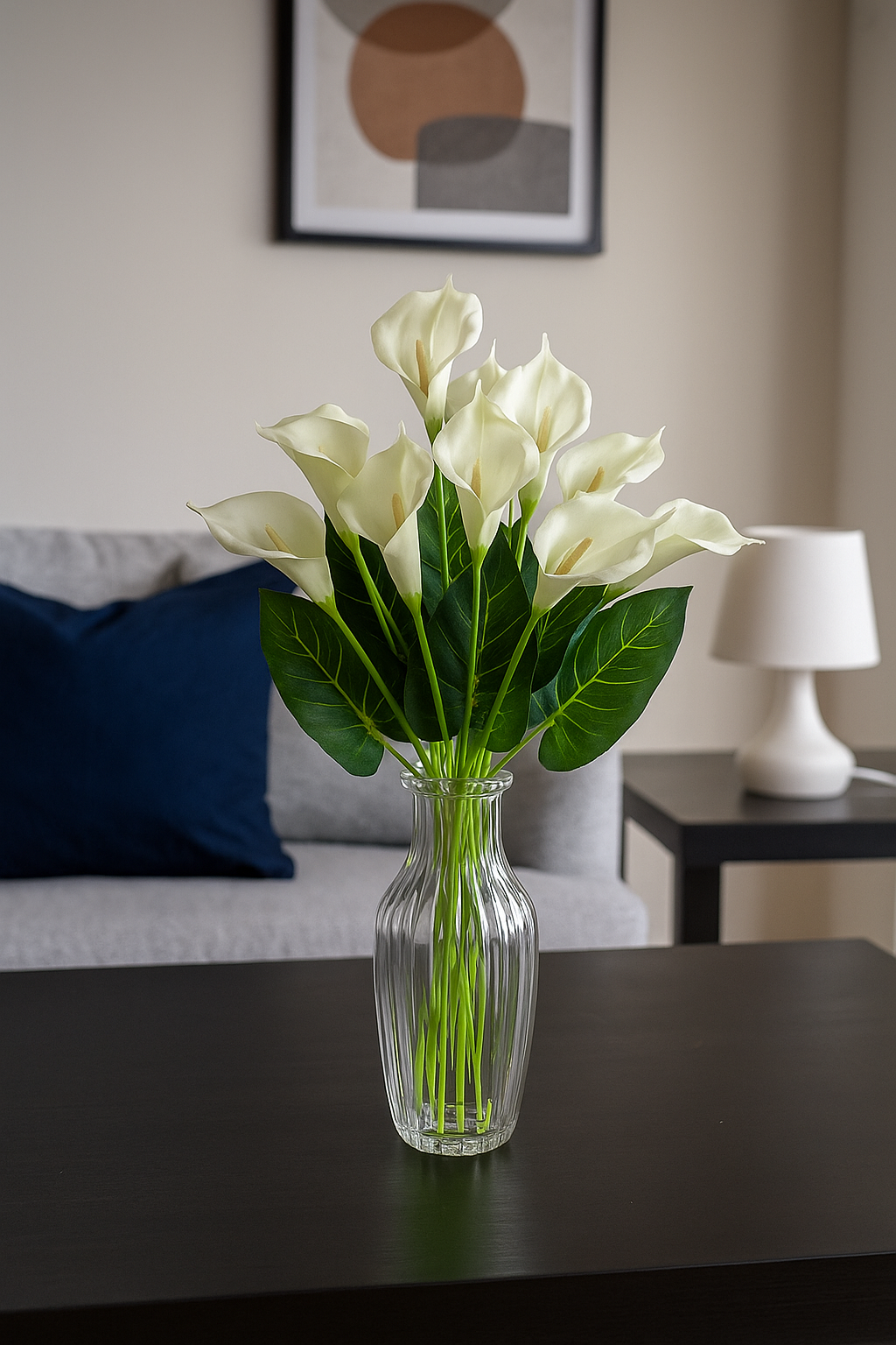 Cala Lily Stick 5 Head 34" Purple White (Pack of 10)