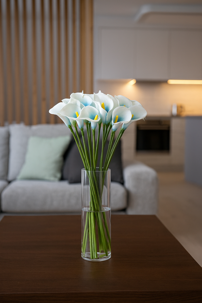 Calla Lilly Small Sky Blue White (Pack of 10)