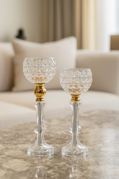 Elegant Glass Votive Pedestal Stand For Weddings & Events