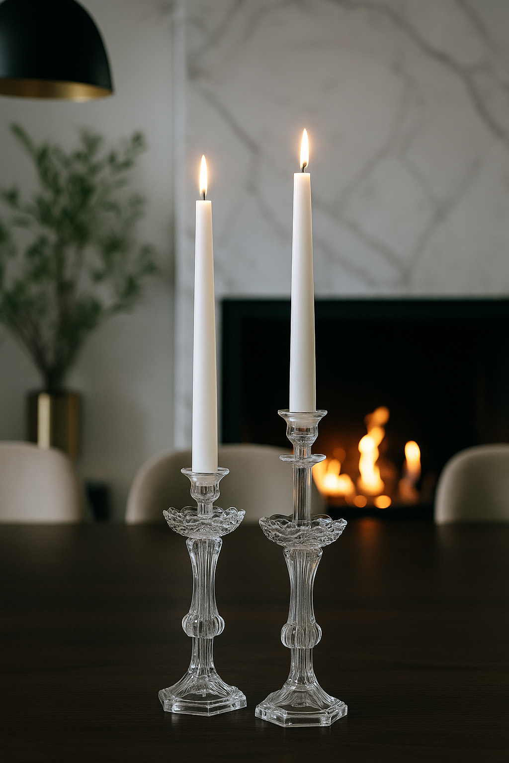 Luxury Crystal Glass Candlestick Set For Weddings & Dinner Tables