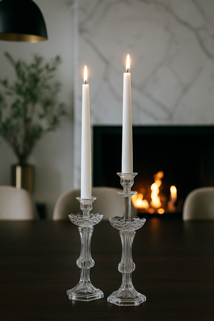 Luxury Crystal Glass Candlestick Set For Weddings & Dinner Tables