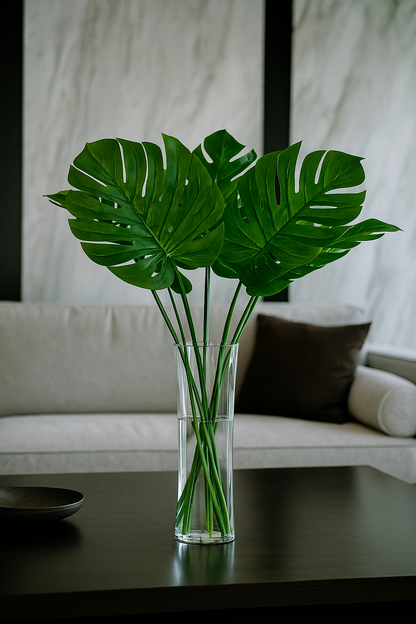 Monstera Leaf Stick 15" Green  (Pack of 10)